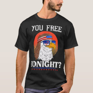 Camiseta Você está livre esta noite 4 de julho, Ba retrô-am