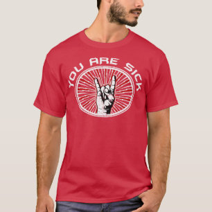 Camiseta Você está Máscara Doente CIVID19 Vermelha e Branca