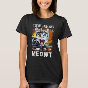 Camiseta Você Está Me Enlouquecendo Arte de Gato Meme Meo