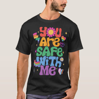 Camiseta Você Está Seguro Comigo Lgbt Lésbica Gay Bisexual