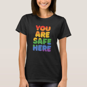 Camiseta Você Está Seguro Comigo O Orgulho Arco-Íris Lgbtq