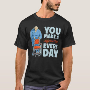 Camiseta Você faz a diferença todo dia Mais velho cuidador 