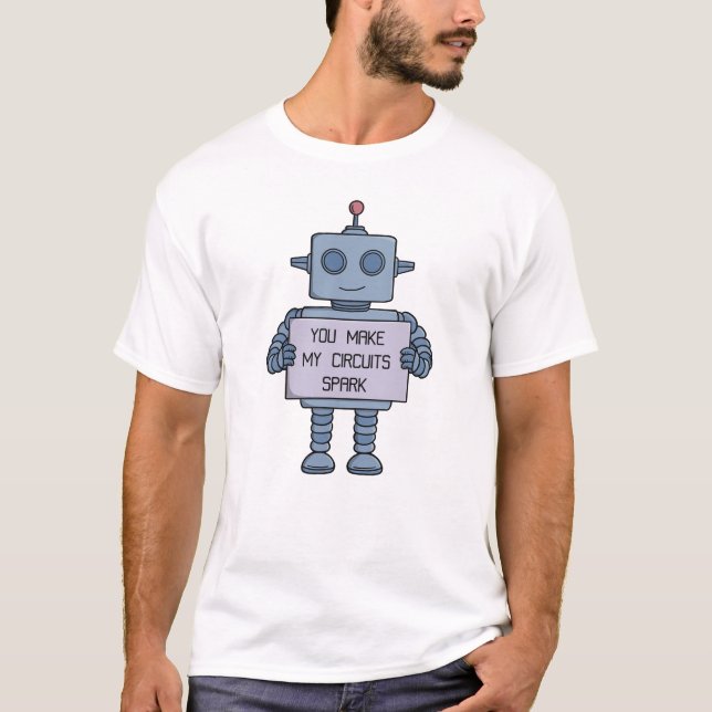 Camiseta Você Faz Meu Circuito Brilhar Robô (Frente)