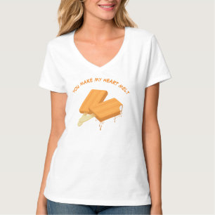Camiseta Você faz meu coração derreter bares alaranjados