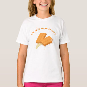 Camiseta Você faz meu coração derreter bares alaranjados
