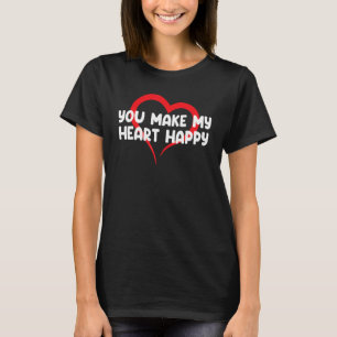 Camiseta Você Faz Meu Coração Feliz Dia dos Namorados Infan