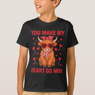 Camiseta Você Faz Meu Coração Ir Moo Dia dos Namorados Cora