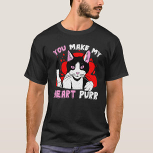 Camiseta Você Faz Meu Coração Ronronar No Dia Dos Namorados