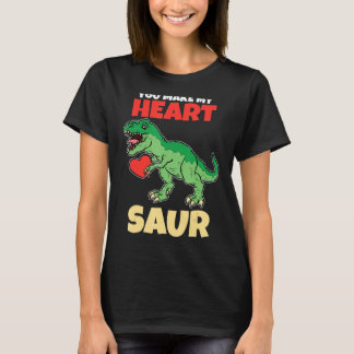 Camiseta Você Faz Meu Coração Saur Dia de os namorados Dino