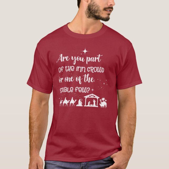 Camiseta Você Faz Parte Da Multidão Inn? Natal cristão (Frente)