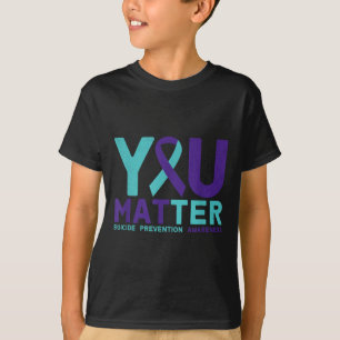 Camiseta Você - Fita de Conscientização Roxa Azul Turquesa 