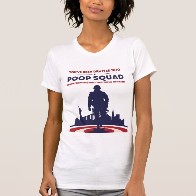 Camiseta Você foi recrutado no Poop Squad - Baby Reveal (Frente)