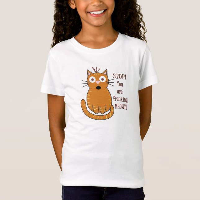 Camiseta Você Freaking Meowt!  T animal da chalaça (Frente)
