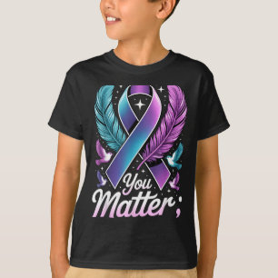 Camiseta Você Importa Fita Roxa Teal Ponto e Vírgula Preven