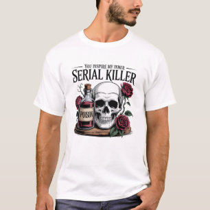 Camiseta Você Inspira Minhas Rosas de Caveira de Assassino 