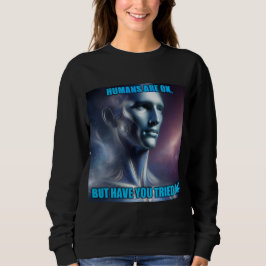 Camiseta Você já Testou a IA - Manga Longa Preta Feminina