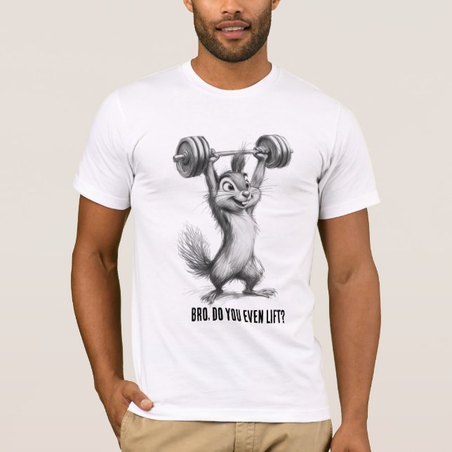 Camiseta Você Levanta Mesmo, Irmão - Halteres de Animais Fo (Frente)