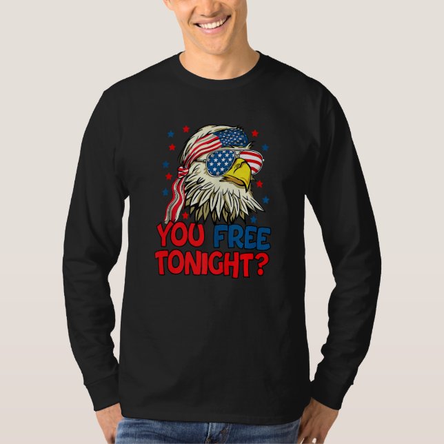 Camiseta Você Liberta Esta Noite A Águia Bald Mullet Americ (Frente)