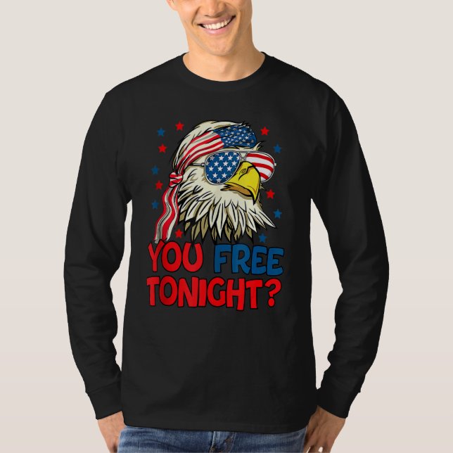 Camiseta Você Liberta Esta Noite Bandeira Americana No Dia  (Frente)