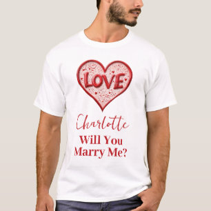 Camiseta Você Me Casado? Proposta do Red Love Heart