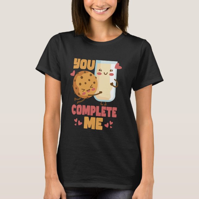 Camiseta Você me completa Cookie e chocolate de leite (Frente)