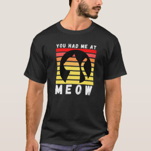 Camiseta Você Me Conquistou Ao Meow Pôr do Sol Vintage Gato