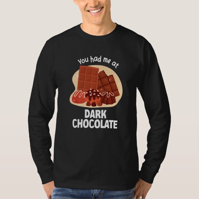 Camiseta Você Me Conquistou Com Chocolate Preto Chocolate P (Frente)
