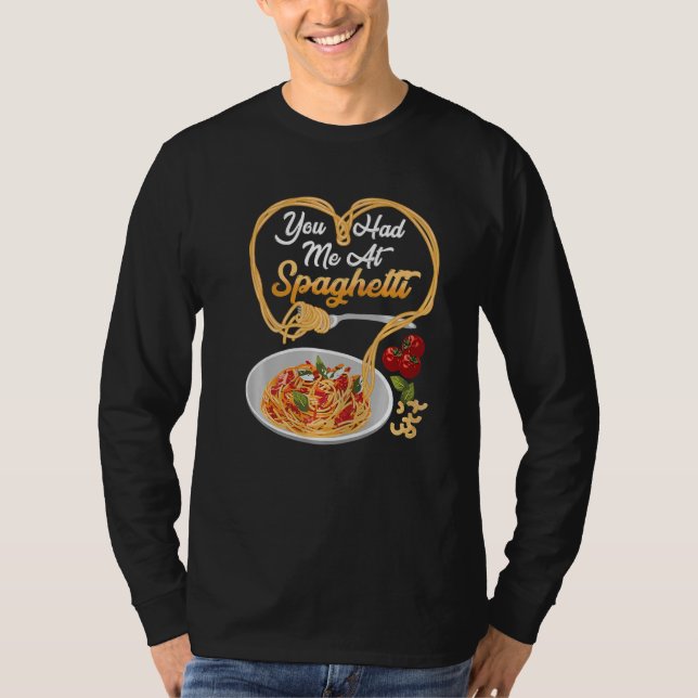 Camiseta Você Me Conquistou Com Espaguete Amante Da Comida  (Frente)