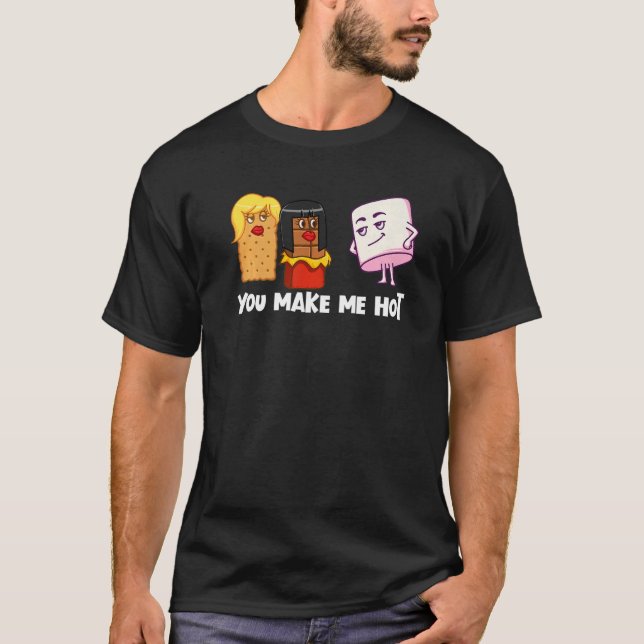Camiseta Você Me Faz Quente S'Mores Marshmallow Acampando S (Frente)