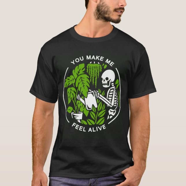 Camiseta Você Me Faz Sentir Vivo Skeleton Skeleton Skull En (Frente)
