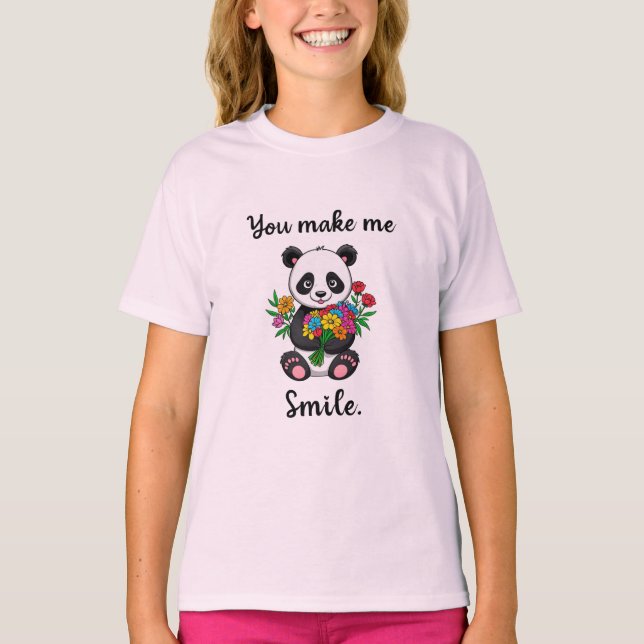 Camiseta Você Me Faz Sorrir Panda Fofo (Frente)