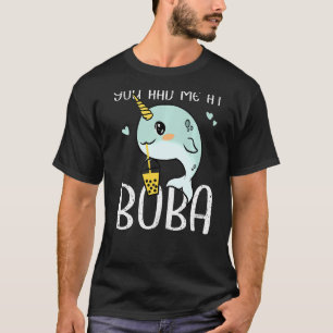 Camiseta Você Me Teve Na Boba Narwha Cute Kids Bubble Tea