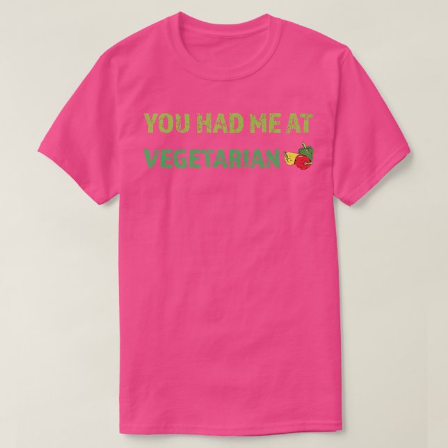 Camiseta Você me trouxe para vegetariano. (Frente do Design)