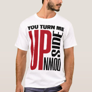 Camiseta Você Me Vira Para Baixo Vermelho Negro Carta De Am