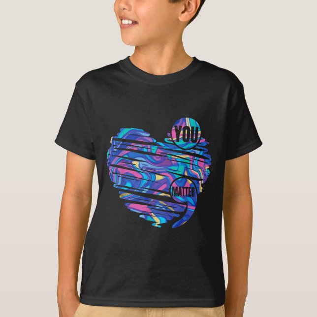 Camiseta Você Mês de Conscientização sobre Suicídio Coração (Frente)