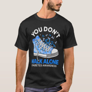 Camiseta Você não caminha sozinho Calçados azuis Diabetes W