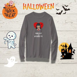 Camiseta "Você não é meu tipo de sangue" Vampiro engraçado