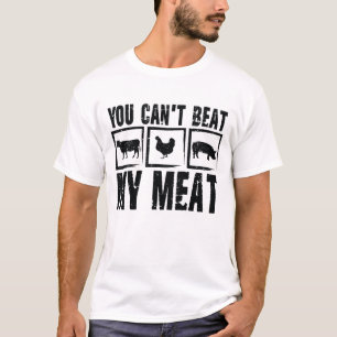 Camiseta Você não pode bater na minha carne - churrasco eng