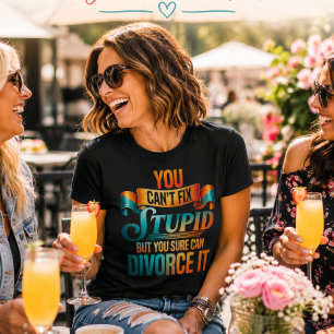Camiseta Você Não Pode Consertar Estúpido Mas Pode Divorcia