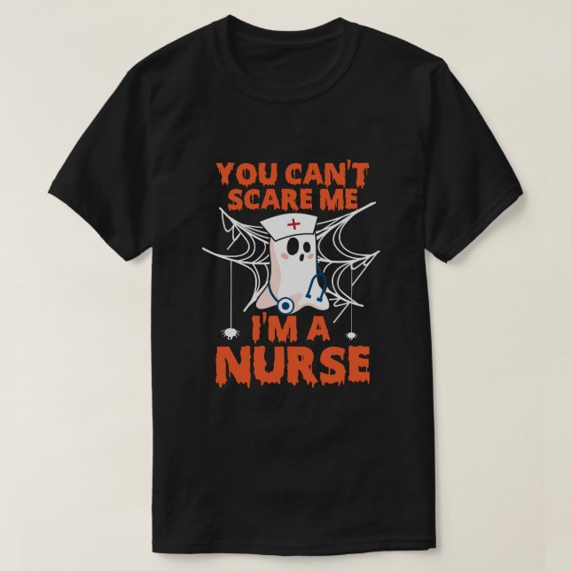 Camiseta Você Não Pode Me Assustar Eu Sou Uma Enfermeira Ro (Frente do Design)