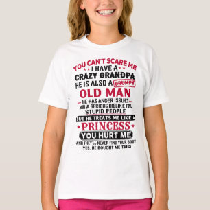 Camiseta Você não pode me assustar Eu tenho um vovô louc