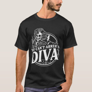 Camiseta Você Não Pode Prender Diva Sy Esqueleto Sinal de P
