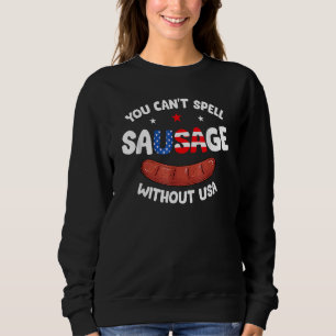 Camiseta Você não pode soletrar salsicha sem 4 de julho ame