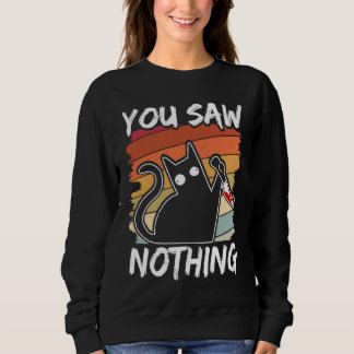 Camiseta Você Não Viu Nada Gato Preto Sarcasmo Assassinato
