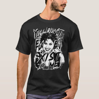 Camiseta Você Nem Existe, Garota Gótica, Estilo de Arte de