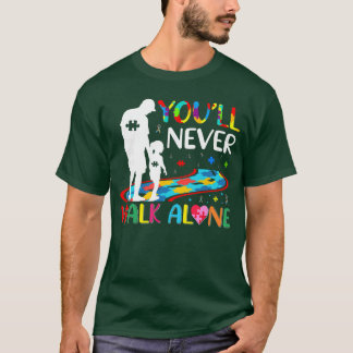 Camiseta Você Nunca Caminhará Sozinho Pai e Filha Autismo