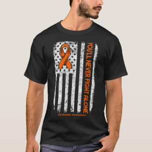 Camiseta Você nunca combaterá sozinho a leucemia de Cancere