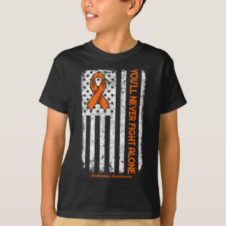 Camiseta Você nunca combaterá sozinho a leucemia de Cancere