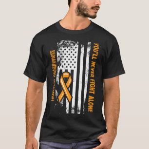 Camiseta Você nunca combaterá sozinho a leucemia de Cancere