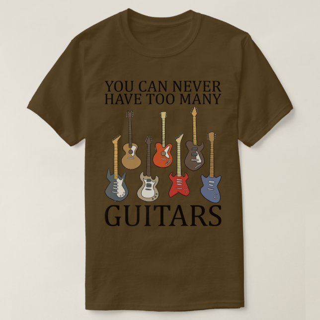 Camiseta Você nunca pode ter muitas guitarras 1529 (Frente do Design)
